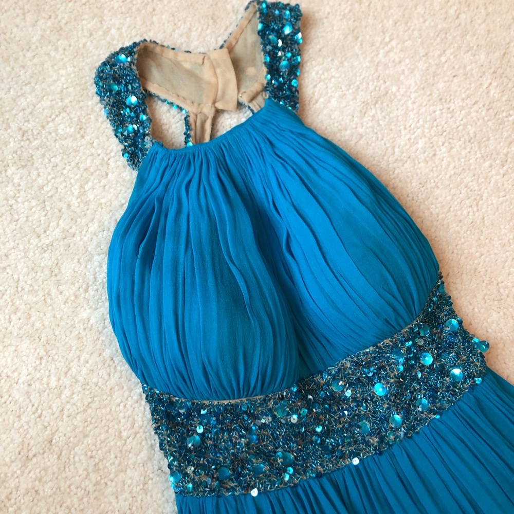 Aidan Mattox Blue Formal Prom Dress with Sequins, size 0
